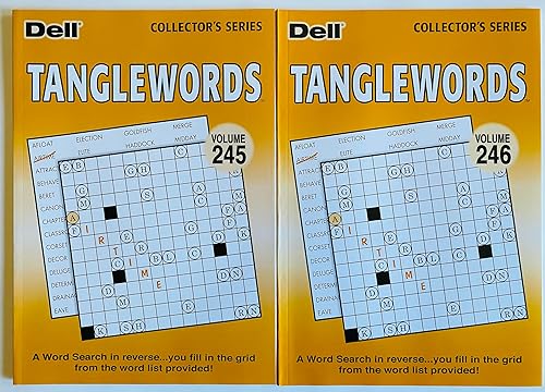 Los volúmenes 245 y 246 de Tanglewords Word Search Search Find de Penny Press Collectors Series (cajas de letterboxes)