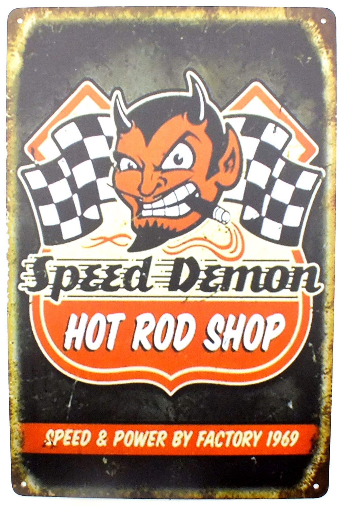 Tin Metal Sign Plaque Bar Pub Vintage Retro Wall Decor Poster Home Club Tavern Wall Door (30 x 20 cm) - UK Company (325 - Speed Demon)