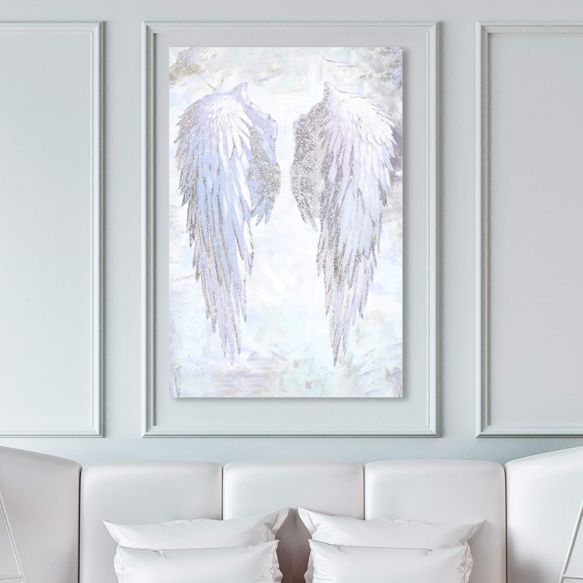 The Oliver Gal Artist Co. Fashion and Glam Wall Art Canvas Prints Glistening Wings Home Décor, 30 in x 45 in, Gray, White