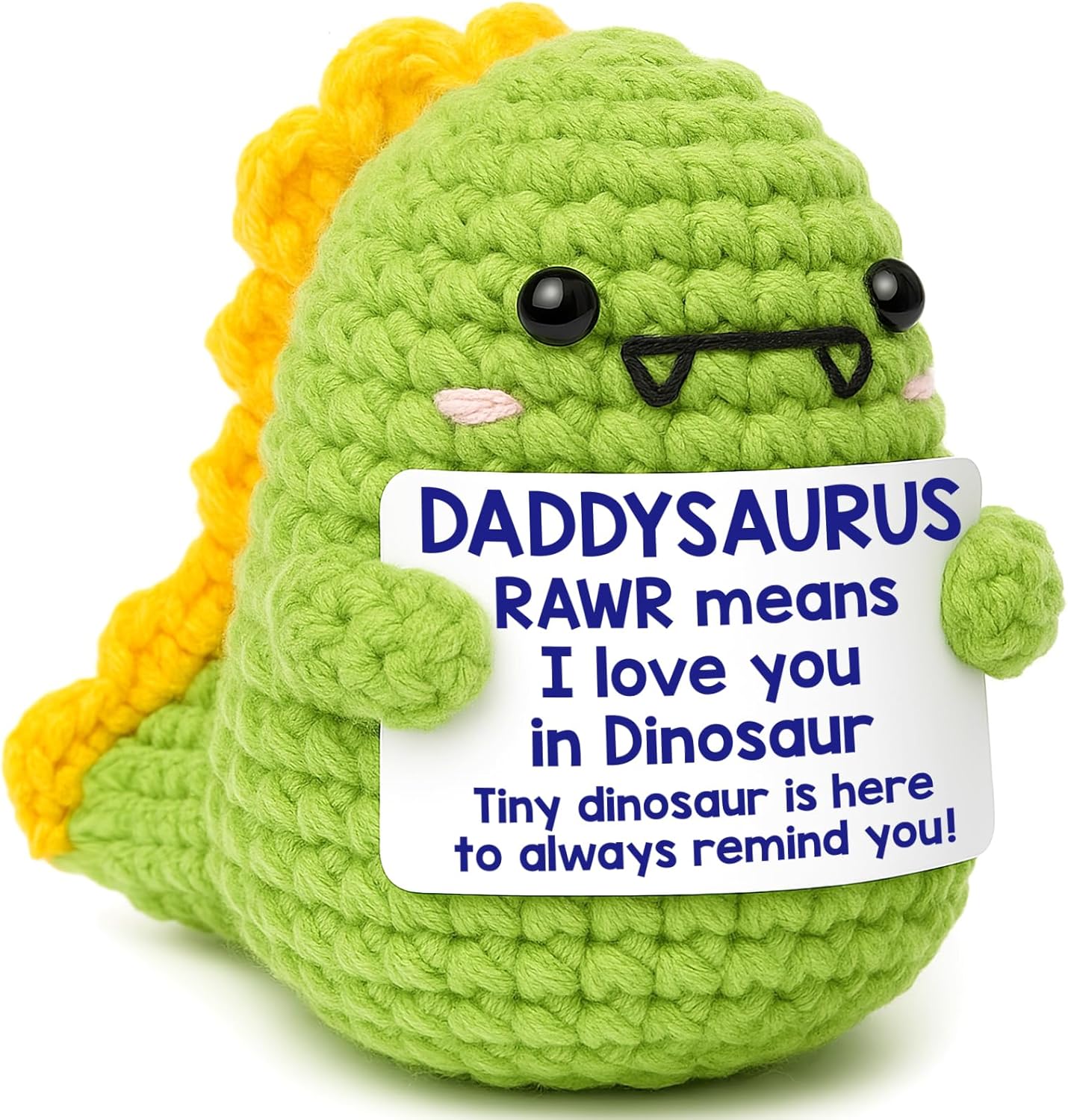 OCCdesign Mini Dad Gifts for Birthday Funny Gifts for Dad from Daughter Son RAWR I Love You Daddy Cute Handmade Crochet Small Dinosaur Valentines Presents for Daddy New Bonus Step Dads Father in Law