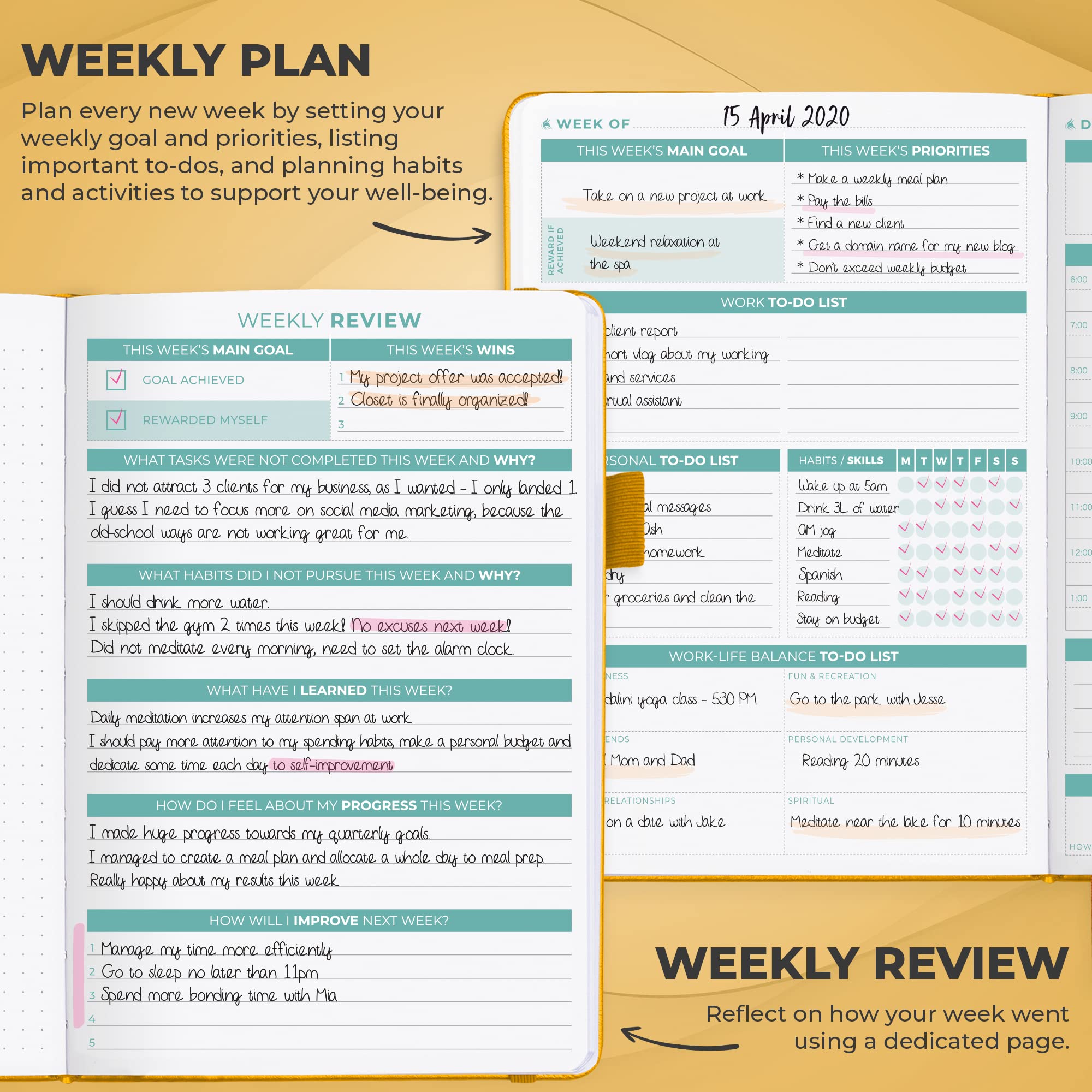Clever Fox Daily Planner 2nd Edition, Undated Time Block Task Organizer with Hourly Schedule & To-do list, A5 - Image 4