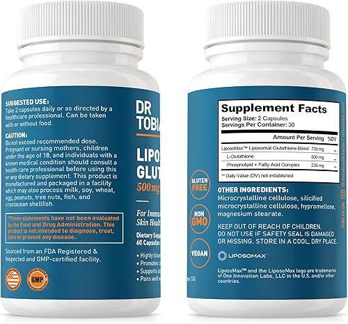 Miniatura 9 de Dr. Tobias Bisglicinato de magnesio y glutatión liposomal - Apoya la energía, la función muscular y la salud inmunológica - Máxima absorción -
