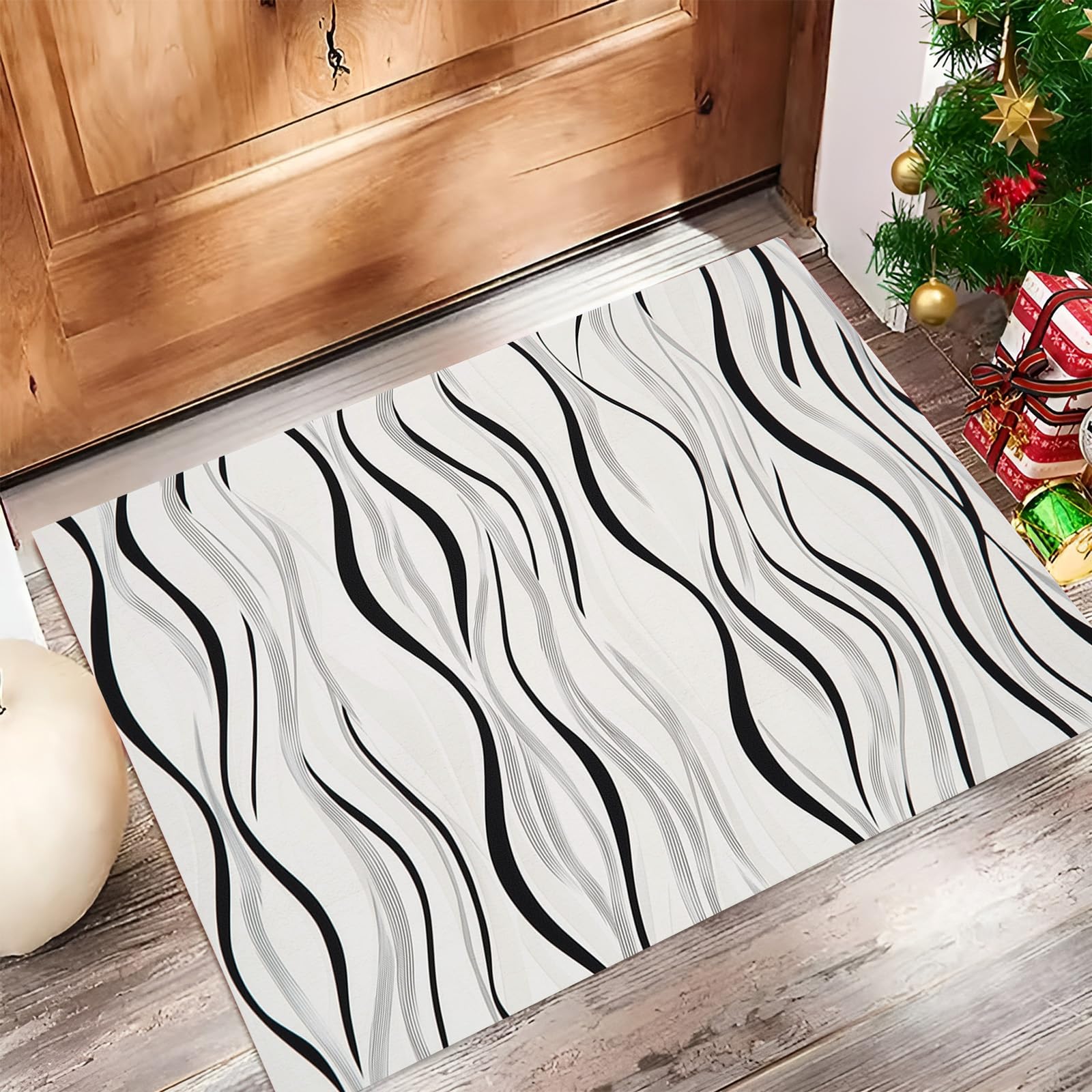 Tapis de sol pour porte d'entrée blanc cassé idéal pour couloir et maison