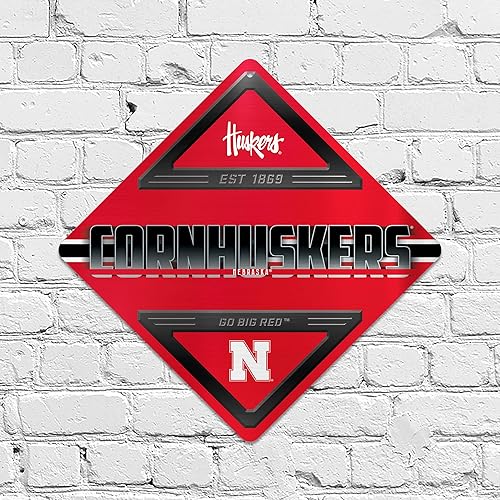 Miniatura 124 de Rico Industries NCAA - Letrero de metal estándar de 16.5 x 16.5 pulgadas, decoración del hogar, dormitorio, oficina, cueva de hombre