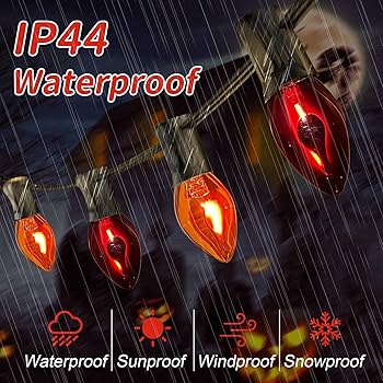 38灯のフクロ ND ver RETRO STRIPE NATAL DESIGN 25Ft C7 Halloween Orange Purple String Lights Outdoor
