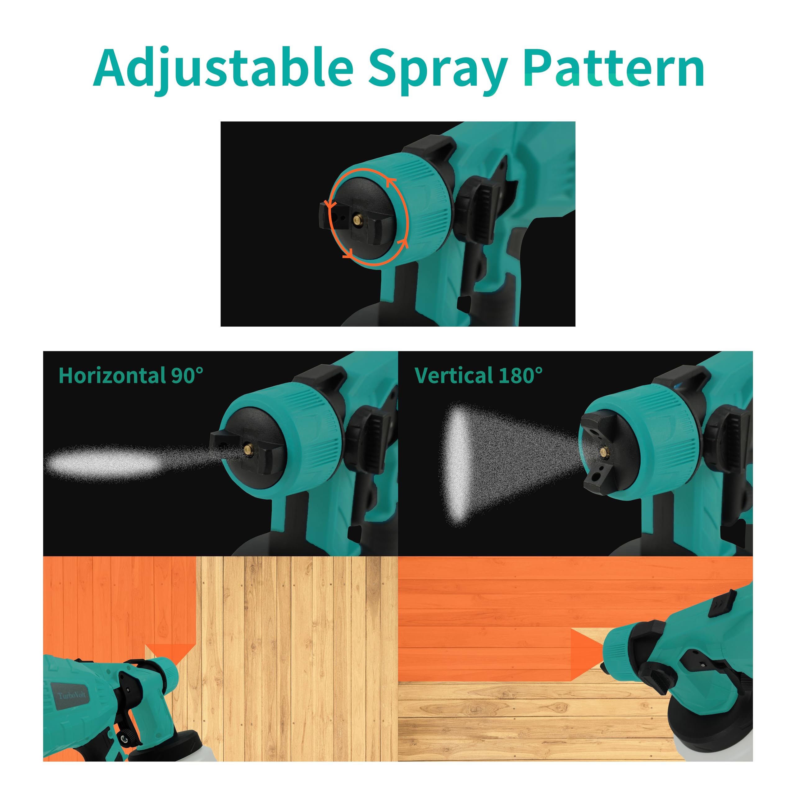 Kit de pulverizador de pintura inalámbrico HVLP de mano con batería de