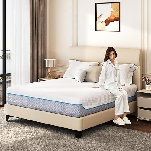 EGOHOME 12 Inch Queen Mattress in a Box, Gel Memory Foam Mattress with Cooling Cover, Medium Firm for Pressure Relief & Comfort, Foam Made in USA, Fiberglass Free, CertiPUR-US Certified, 60”x80”x12”