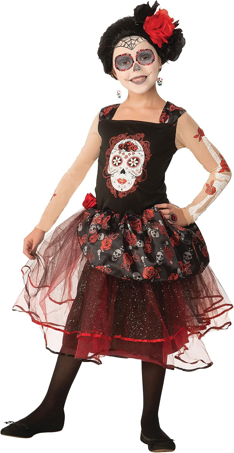 Forum Novelties Child's Day of The Dead Rosa Senorita Costume, Large