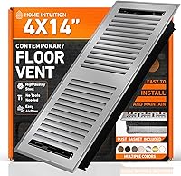 Vista 19 de Cubiertas de ventilación de piso 4X10 Registro de piso con cubierta de malla, trampa, calor y aire, ventilación de piso de metal transitable