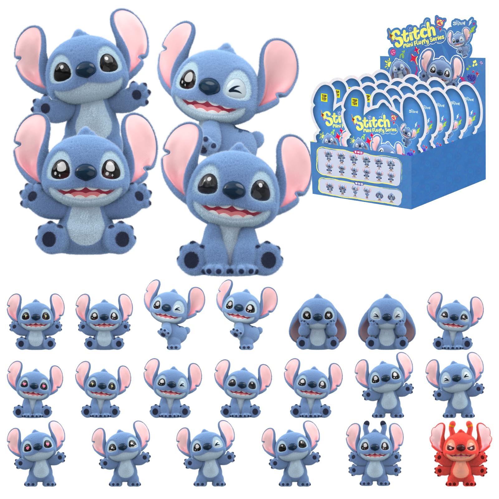 Disney - ディズニーキャラクター　ステッチ&amp;ボタンチェック柄　ぬいぐるみ　セット　プライズ dsny-dcahkrng-5s-p.jpg