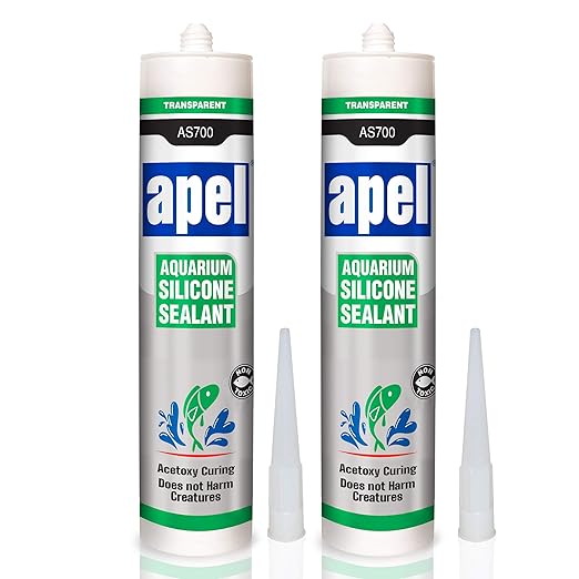 Aquarium Silicone Sealant (2 x 10.4 fl oz) Safe for Fish (2 Pack) Clear