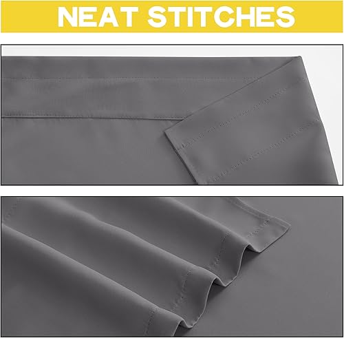 Miniatura 8 de NICETOWN 2 paneles de cortinas opacas con ojales de 52 x 84 pulgadas de largo con 4 paneles de 42 x 16 pulgadas de largo, cenefas opacas para