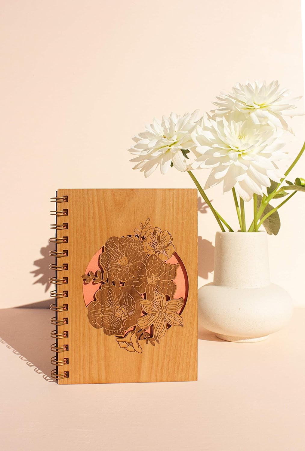 Wild Blooms Wood Journal [Notebook, Sketchbook, Spiral Bound, Blank Pages]