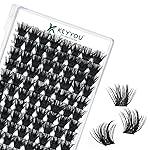 Lash Clusters 96pcs Individual Lashes D Curl 16mm Eyelash Clusters KEYYOU Volume Wispy Lash Extension Soft&Comfortable Easy DIY at Home(Y22,D-16mm)