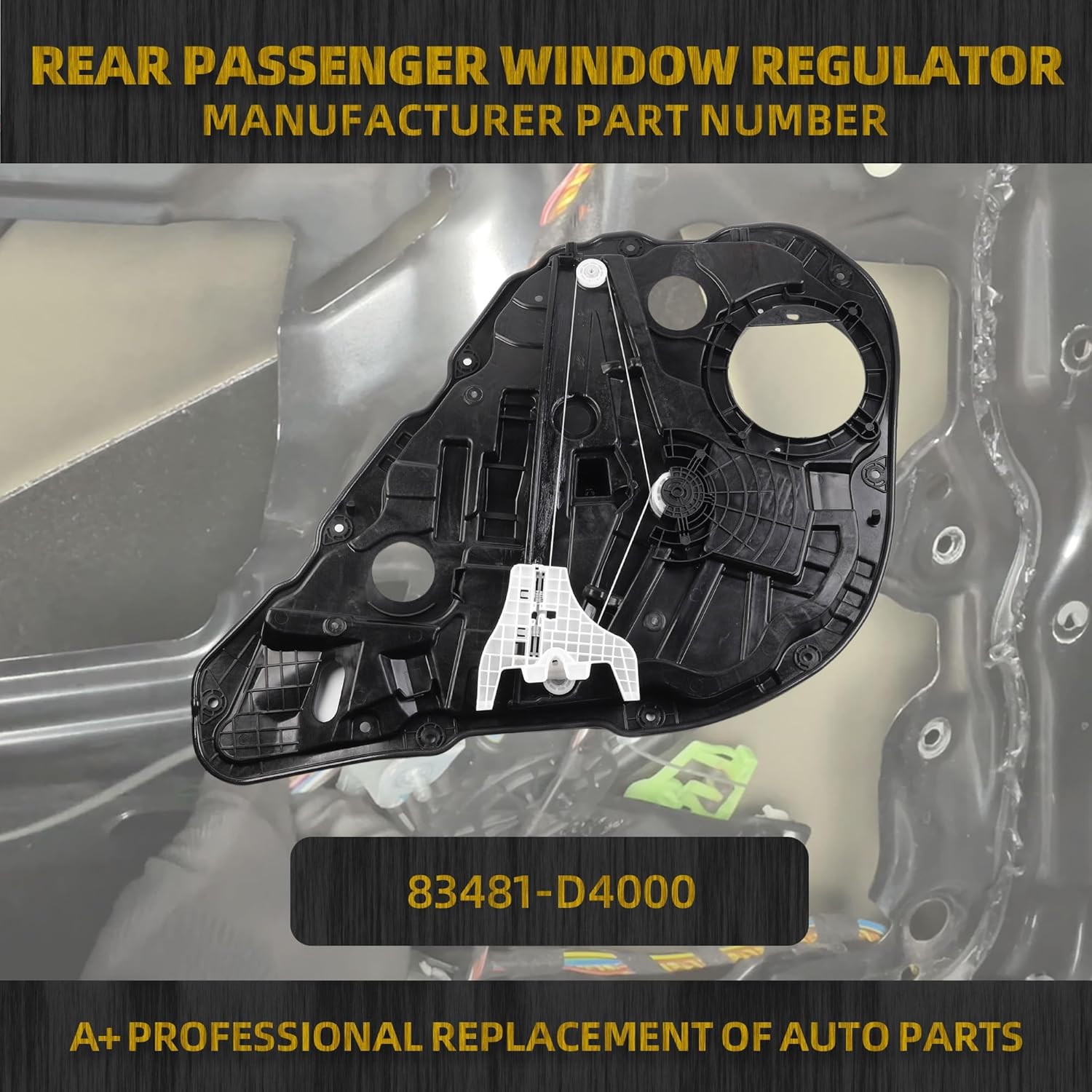 Dasbecan Rear Right Side Power Window Regulator with Panel Compatible with Kia Optima 2016-2021 Replaces 83481-D4000 83481-D5000 Without Motor
