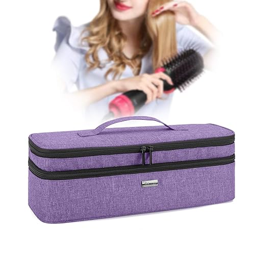 Teamoy Bolsa de almacenamiento de viaje de doble capa compatible con Revlon secadora de pelo de un solo paso y cepillo de aire caliente y