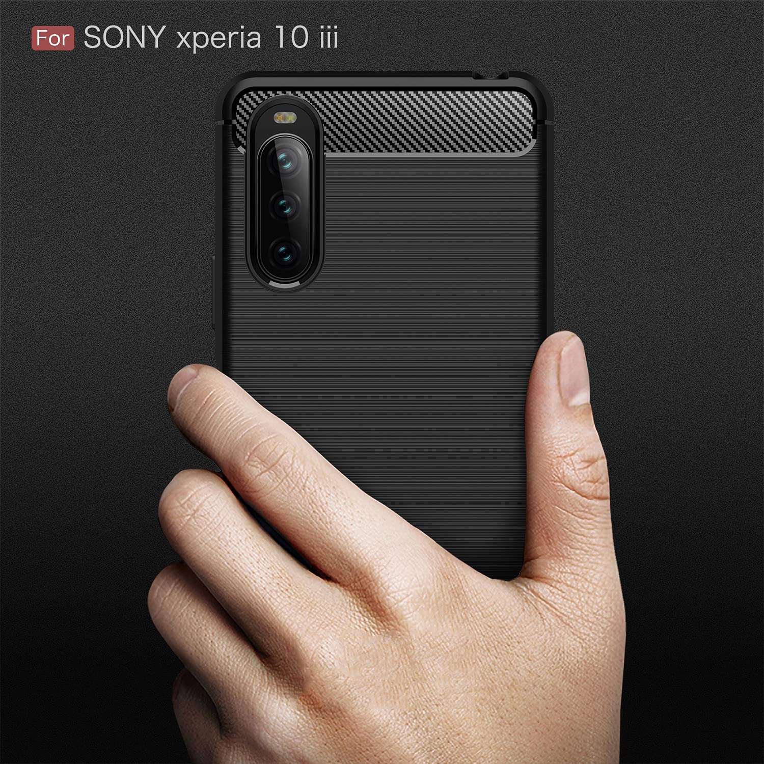 Coque Protection Fibre De Carbone Pour Sony Xperia 10 Plus Et XA3 Ultra - Noire, Neuve