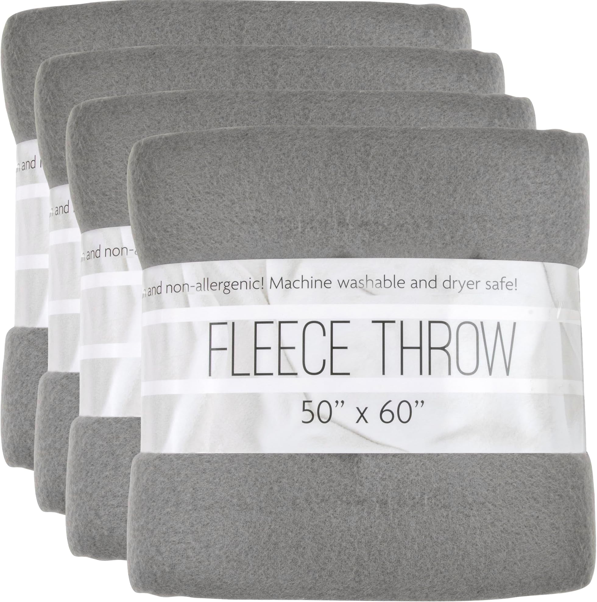 Trail maker (24 Pack) Wholesale Bulk Fleece 50x60 Throw Blankets for Wedding Favors, Homeless Women, Men in Assorted Colors, 160 GSM