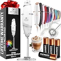 Vista 101 de Zulay Kitchen - Batidor eléctrico de mano para café, lattes, capuchinos, matcha y chocolate caliente, mezclador portátil para bebidas, accesorio