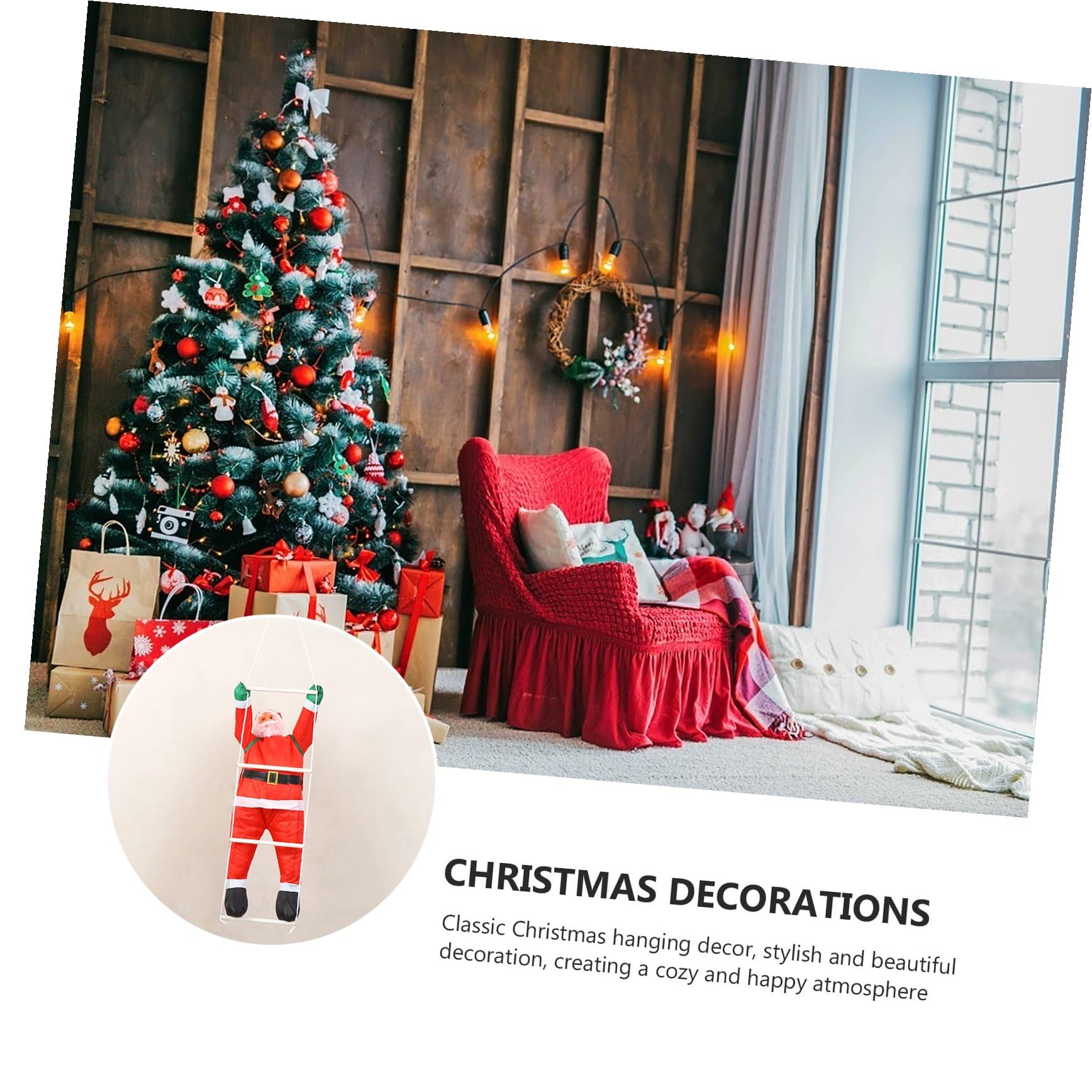 COLLBATH Weihnachtsmann der Leiter Weihnachtsdeko Anhänger Schmuck für Weihnachtsfeier Dekoration für Haus Garten Veranda Partys
