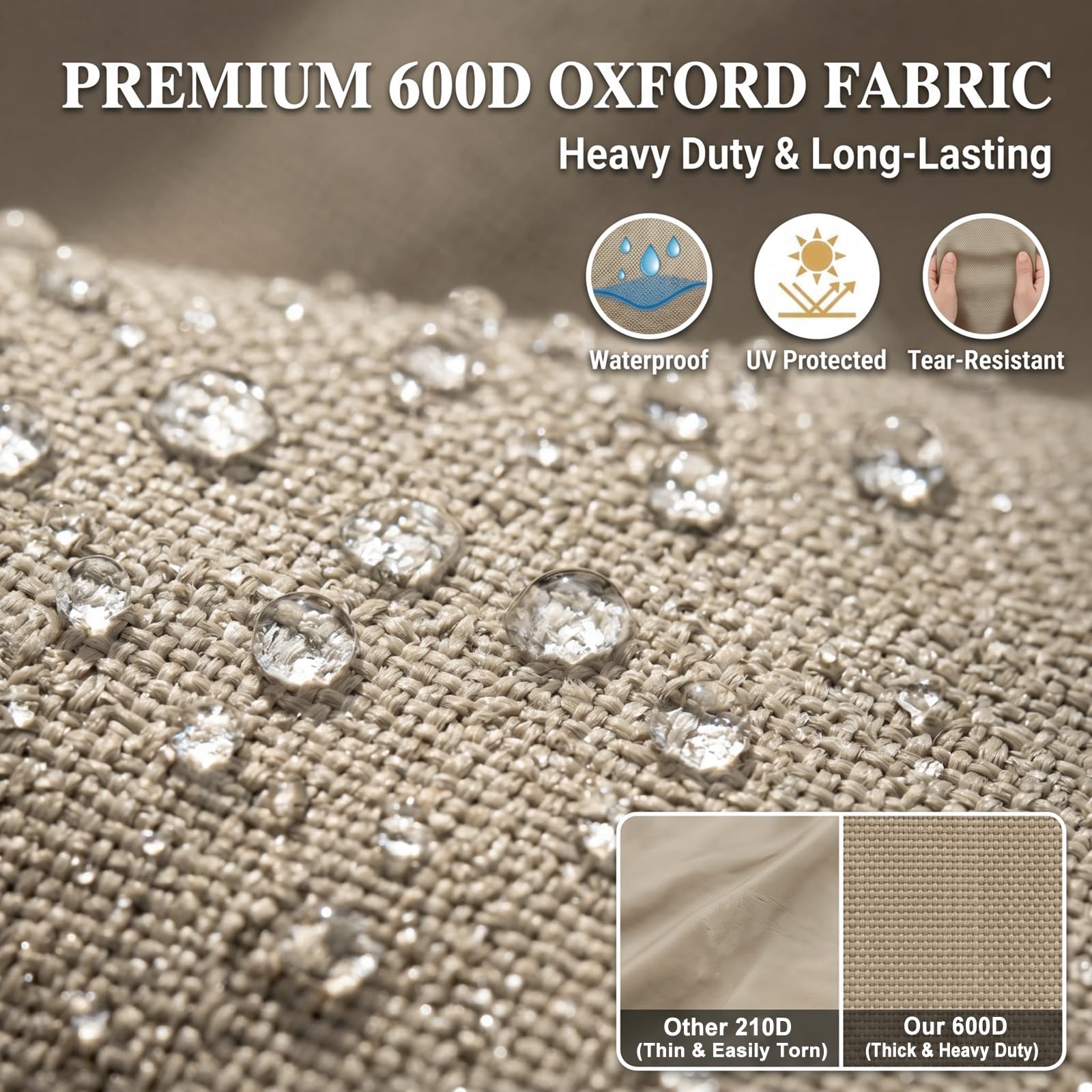 Coprisedile per Dondolo 2/3 Posti, Telo Ricambio Seduta Dondolo in Tessuto Oxford 600D, Copertura Impermeabile e Resistente UV per Altalena da Giardino Esterno,Grigio,158x(54+54) cm