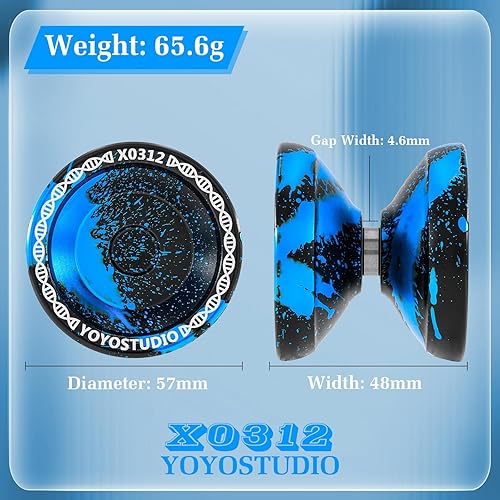 Miniatura 5 de YOYOSTUDIO X0312 Truco Yoyo Yoyo profesional sensible para niños de 8 a 12 años o más, Yo yo de metal giratorio para adultos con kit de rodamientos