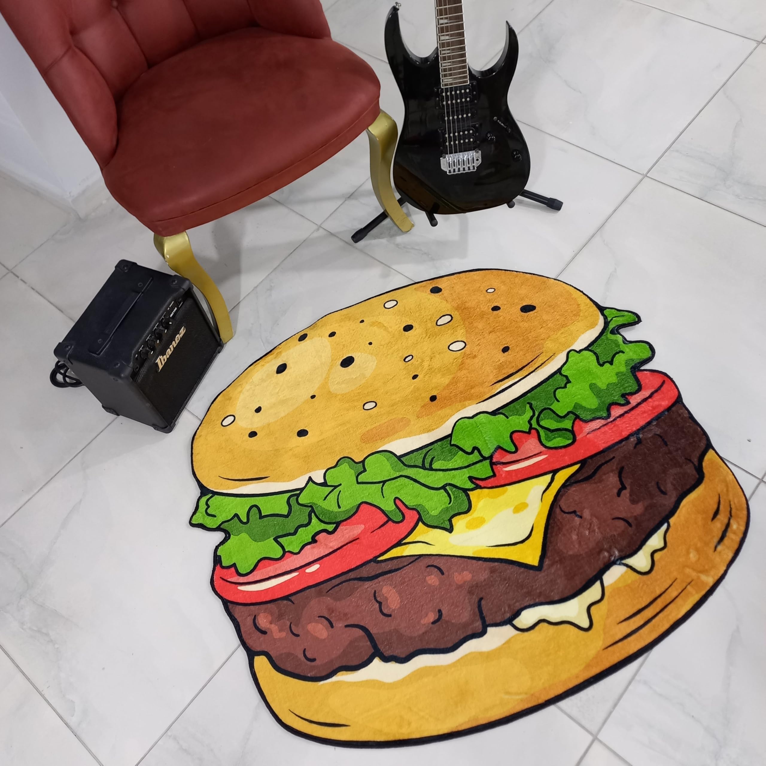 Amazon.com: Rugendary Hamburger Rug Plush Burger Carpet Fun Food 