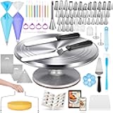 Kootek 180 Pcs Cake Decorating Kits Supplies - Aluminium Alloy Revolving Cake Turntable, Numbered Cake Decorating Tips and Frosting Tools for Baking Cupcake Cookie Muffin Kitchen Utensils