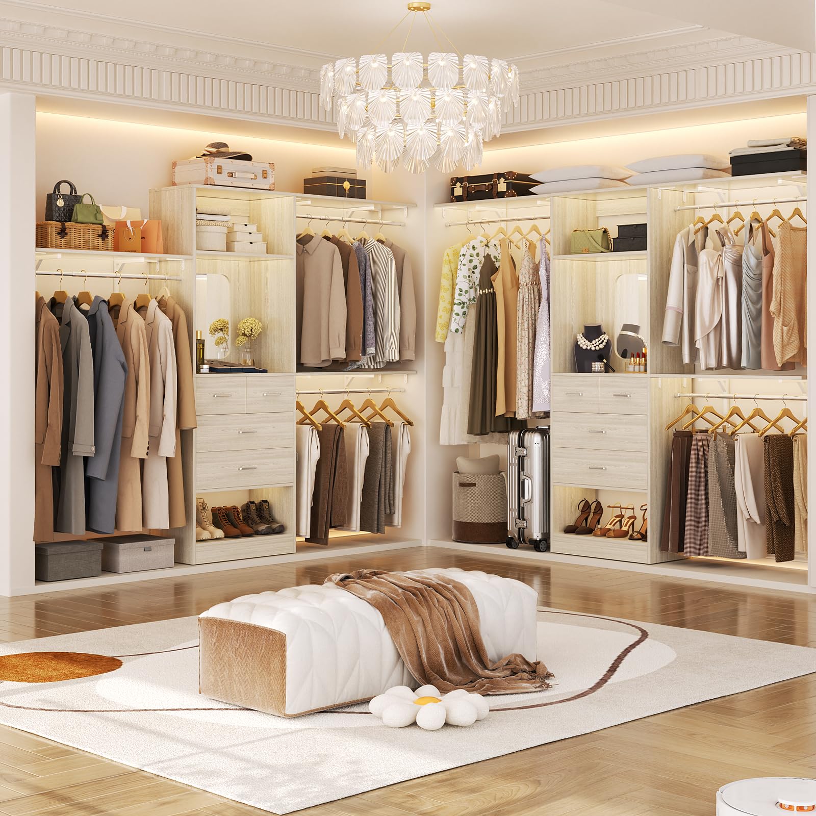 Unikito 8FT Closet System with 4 Drawers, 96