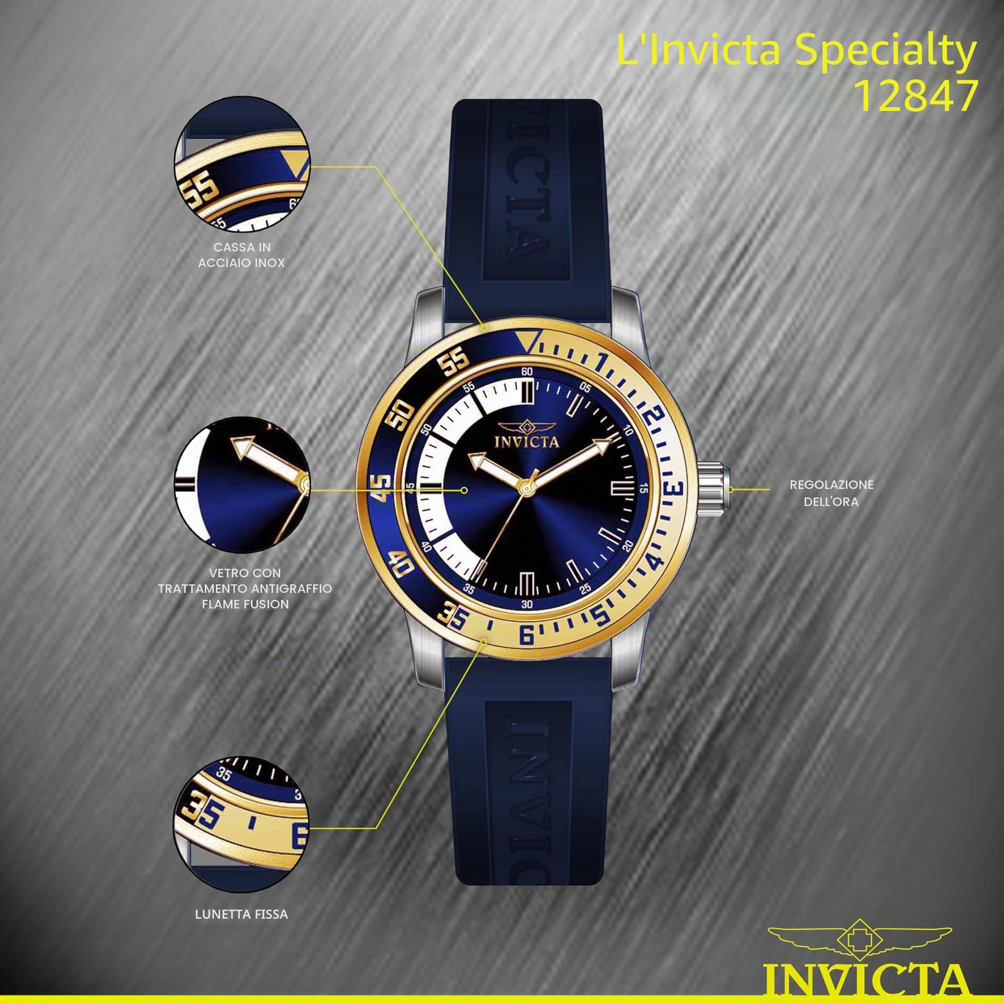 Invicta Specialty - Orologio da Uomo in Acciaio Inossidabile con Movimento al Quarzo - 45 mm