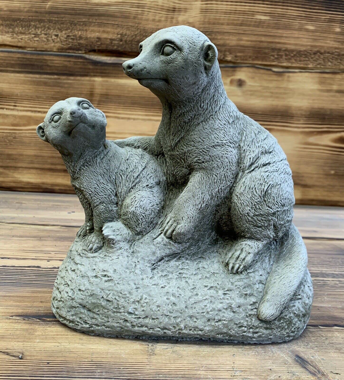 J And L Stone Ornaments Stone Garden Mother And Baby Meerkat Family Statue Ornament