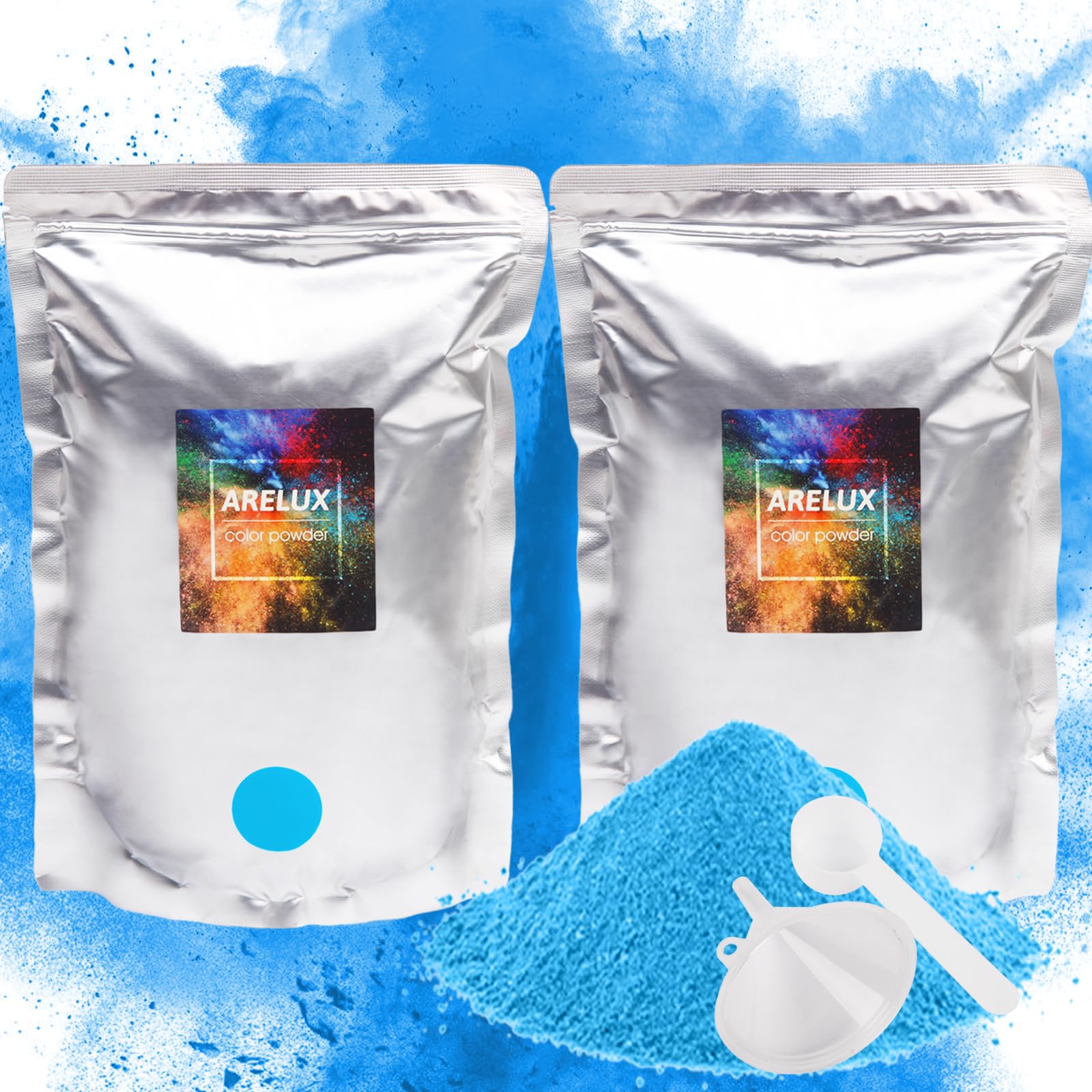 ARELUX Baby Gender Reveal Color Powder -Vibrant Blue Color-4lbs of Big Burst of Blue Powder for Boy or Girl Gender Reveal Party Car & Motorcycle