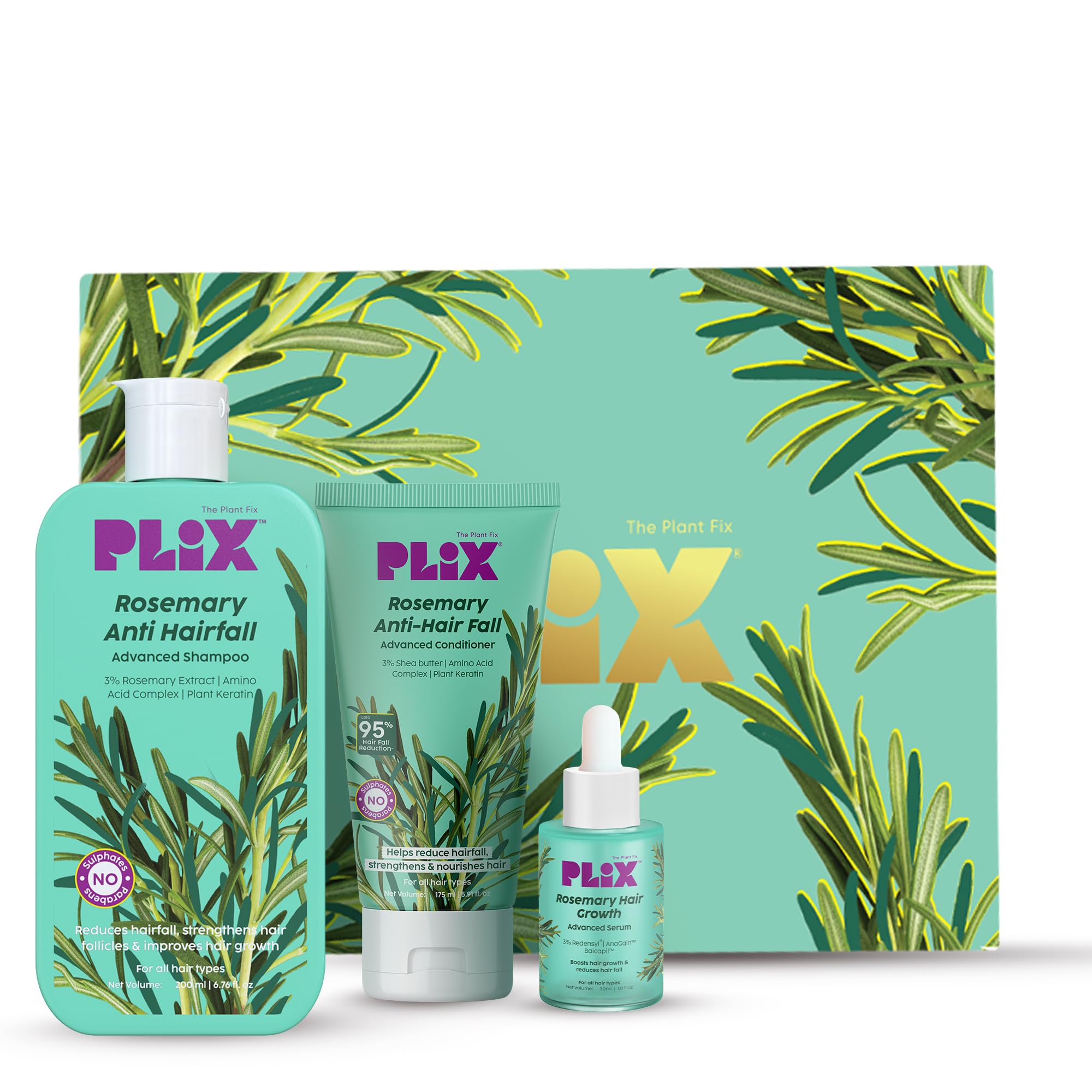 Rosemary Infused Hair Care Gift Box | Premium Gift Set for Men & Women | Anti-Hair Fall Shampoo 200ml & Conditioner 200ml + Hair Growth Serum 30ml-image-28