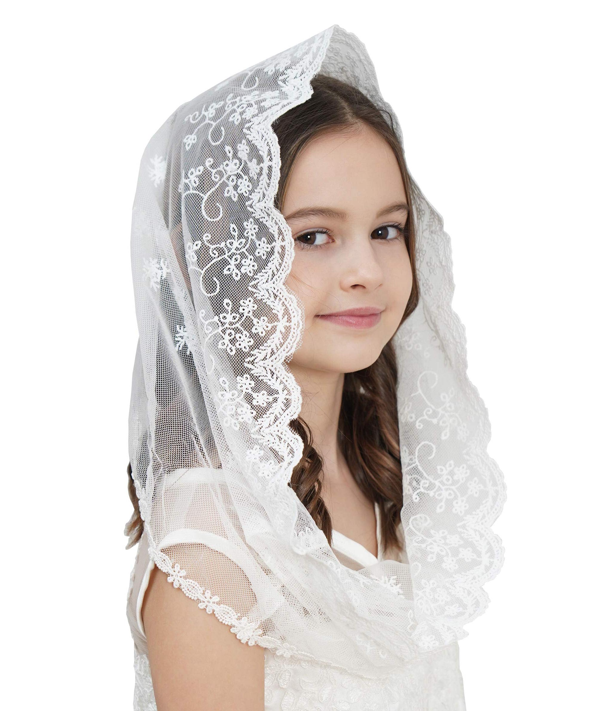 Lace Headcovering for Girls Church Mantilla Veils for Girl Lace Head Cover V87