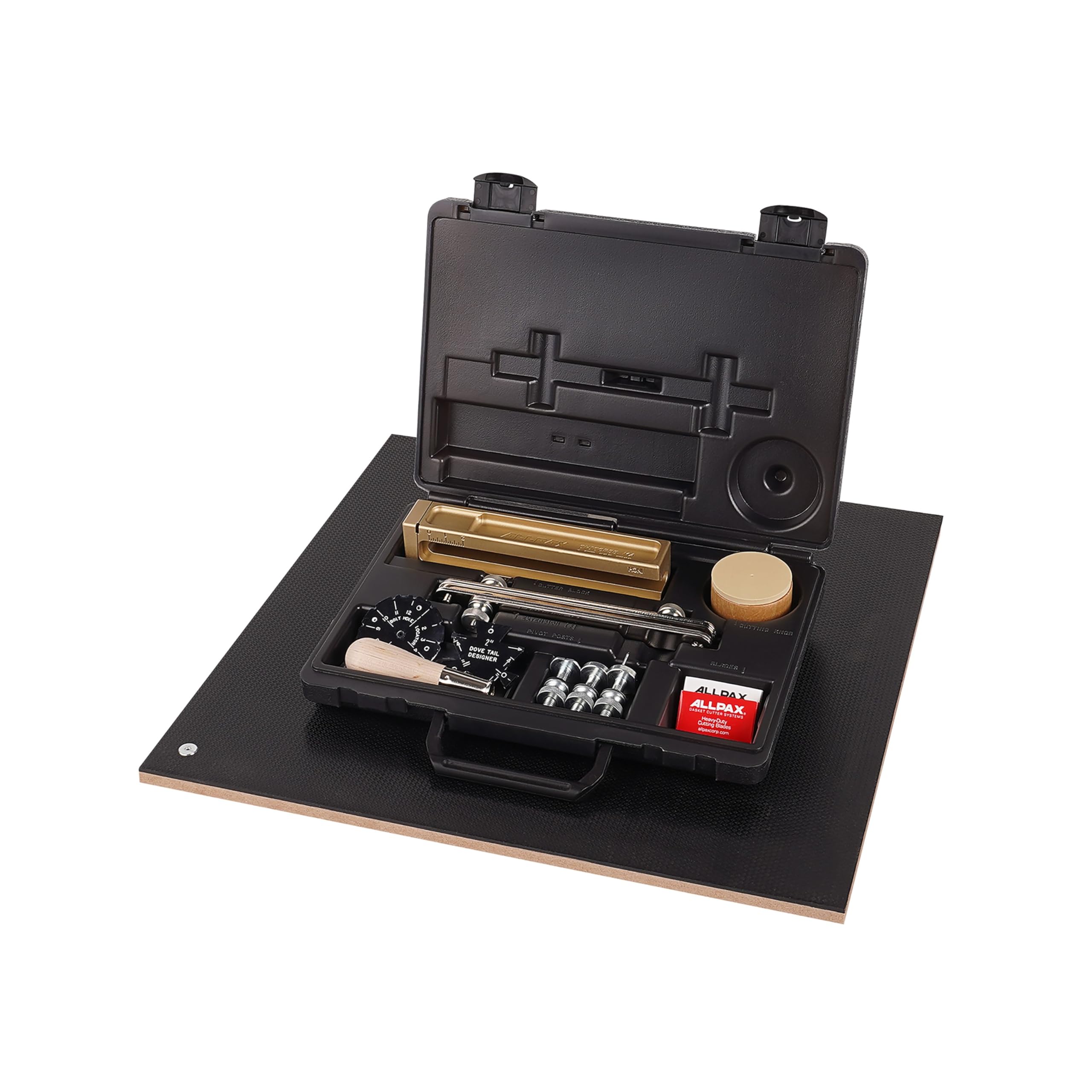 Allpax Heavy-Duty Gasket Cutter 0-61" Diameter w/Premium Brass Cutter Block and Cutting Board, Steel Extension Bars, and Rugged Storage Case (AX6050)