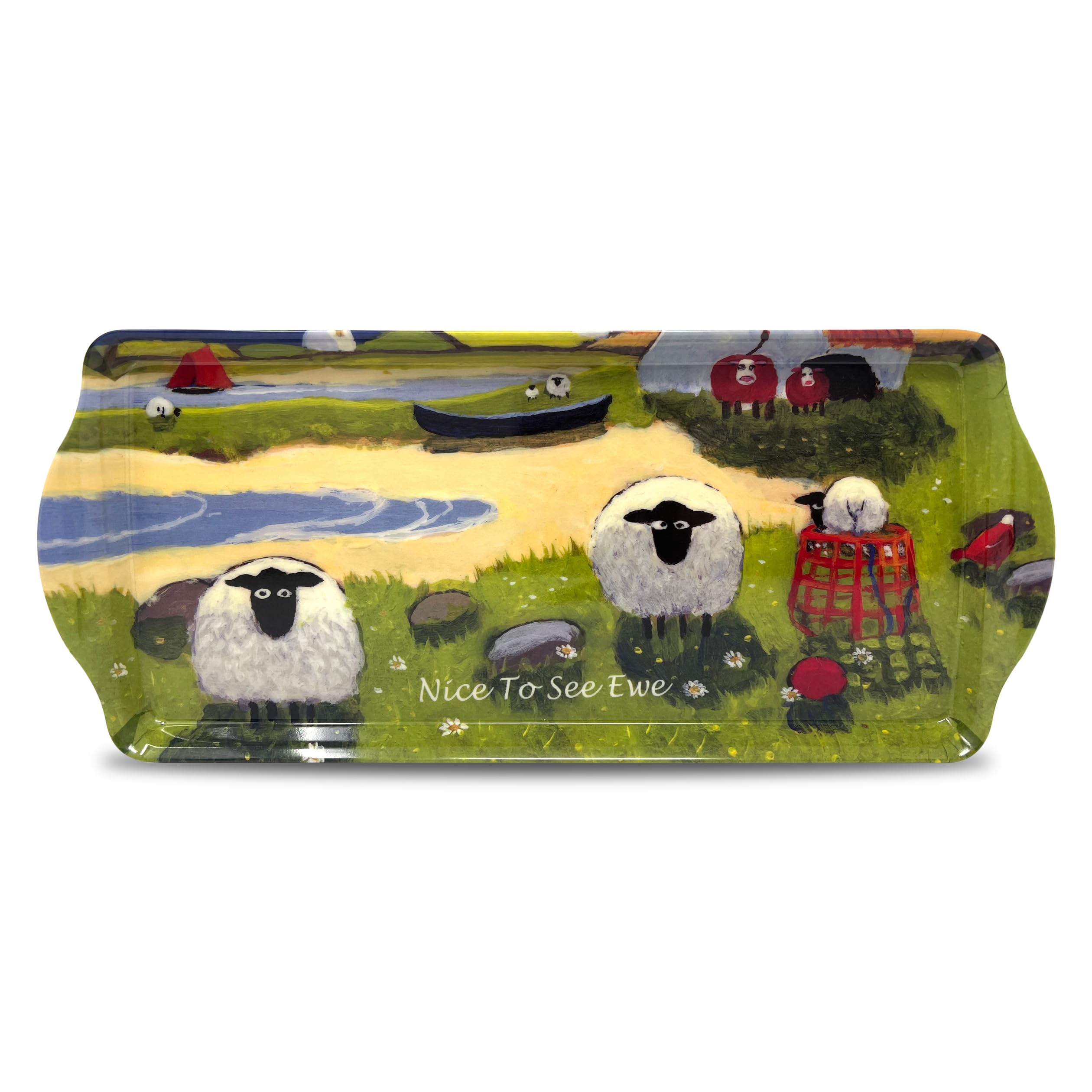Thomas Joseph Multicolor Medium Serving Tray By - Nice To See Ewe - Funny Sheep Gift