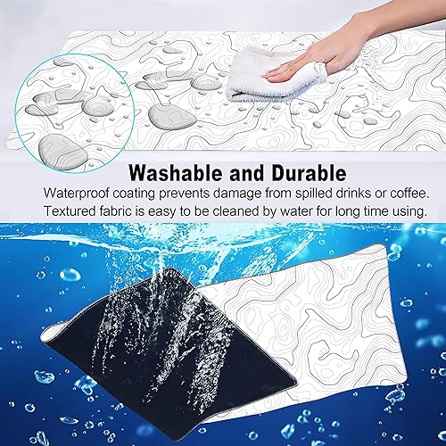 Miniatura 3 de Topographic - Alfombrilla de mouse para juegos de contorno para escritorio, alfombrilla de escritorio grande de oficina, alfombrilla de mouse larga