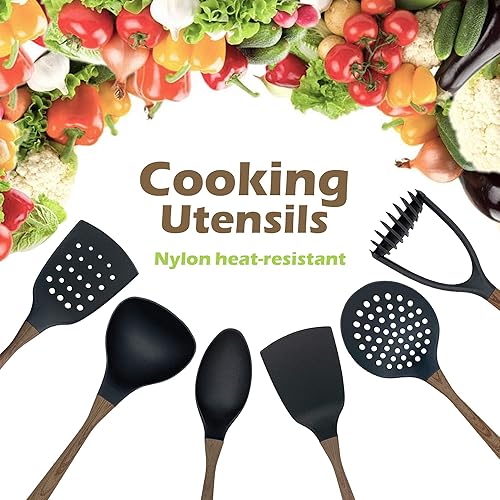 Miniatura 4 de TongYuan Juego de utensilios de cocina - Juego de utensilios de cocina con mango cómodo - Juego de utensilios multiusos para utensilios de cocina