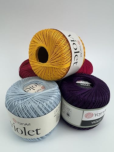 Miniatura 6 de 1 madeja de hilo de algodón mercerizado, hilo de ganchillo para tejer a mano, 100 % algodón mercerizado (color verde 6334)