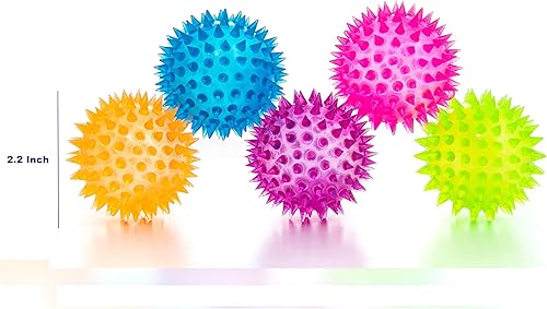 Miniatura 10 de Juguetes sensoriales para aliviar el estrés Fidget Spiky Ball 5 piezas  Juego de bolas de juguete antiestrés ecológicas para hombres, mujeres,
