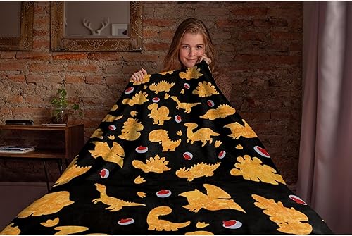 Miniatura 5 de Manta de franela de pepitas de pollo, súper suave, esponjosa, acogedora, con diseño fresco, ligera y cálida, regalo para todas las estaciones, para