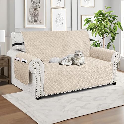 Vista 103 de XINEAGE Funda reclinable resistente al agua, fundas para sofá reclinable de 3 asientos con bolsillos, funda protectora acolchada gruesa para perros