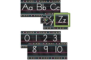 Teacher Created Resources TCR5621 Chalkboard Brights Alphabet Line Bulletin Board Strips, Paper, Multi