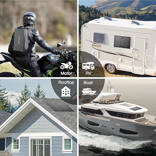 Miniatura 9 de GRECELL Mantenedor de cargador de batería solar de 12 V 25 W, panel solar portátil, cargador de goteo para automóvil, impermeable, 25 W, mono+ SAE,