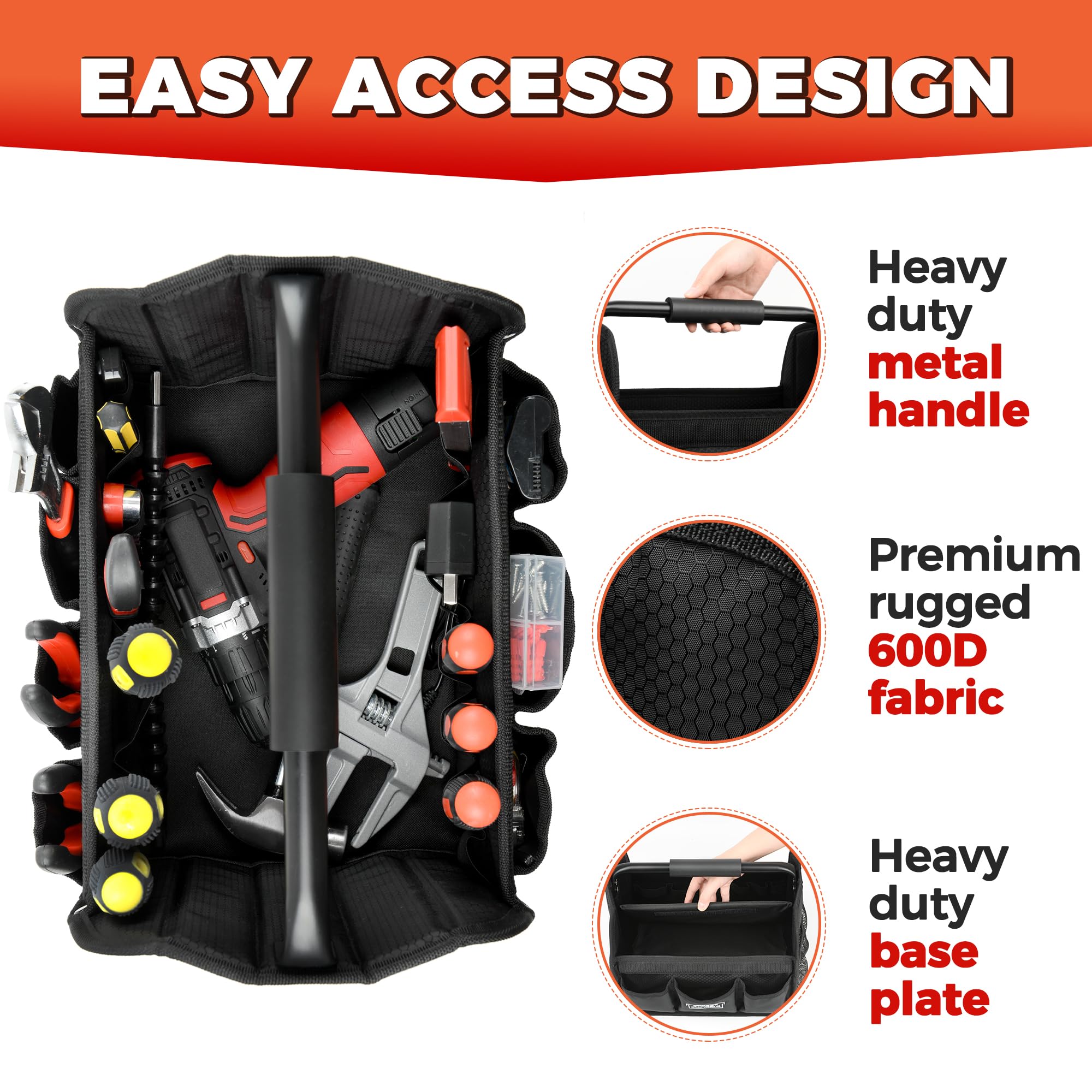 Detailing Caddy Organizer with Handle - Storage Cars Cleaning Caddy for Supplies Tools Home Improvement - Heavy Duty — view 6