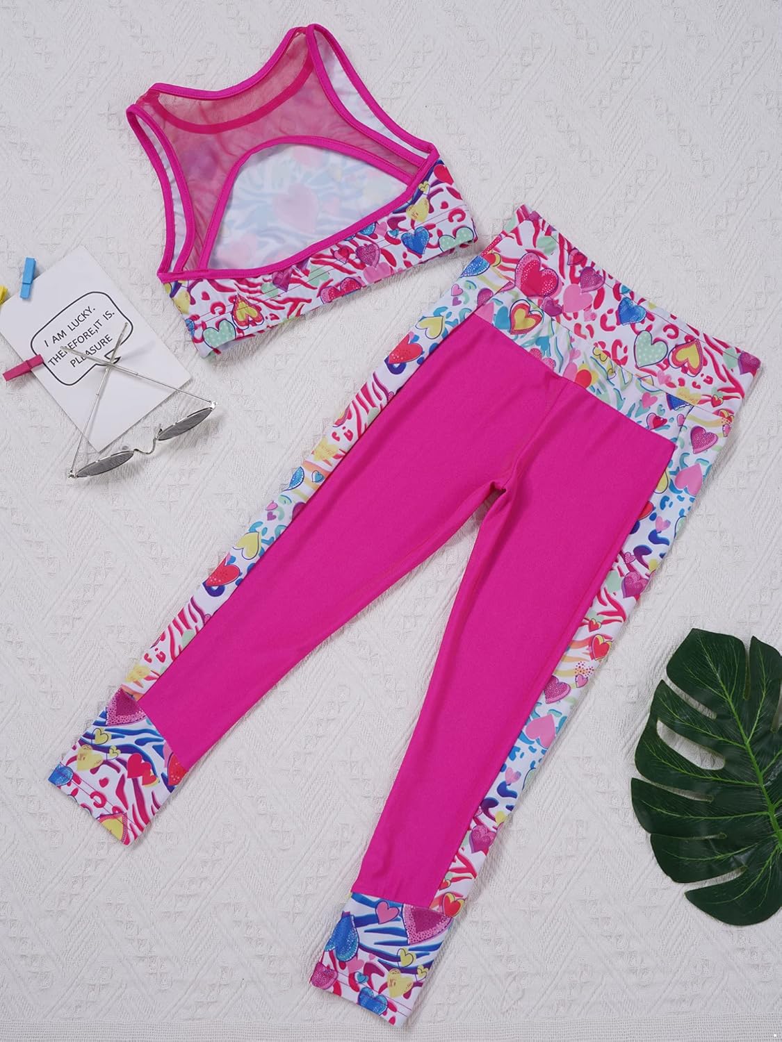 TiaoBug Kids Girls Crop Tops with Athletic Leggings Tracksuit Gymnastic Active Workout Set Two Piece Dance Outfit : Clothing, Shoes & Jewelry