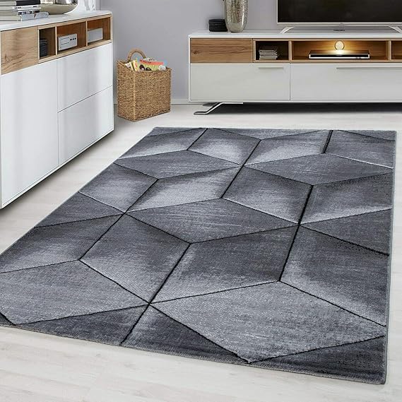 viceroy bedding Rug CUBIC Modern Design Black Grey Charcoal Rugs Living