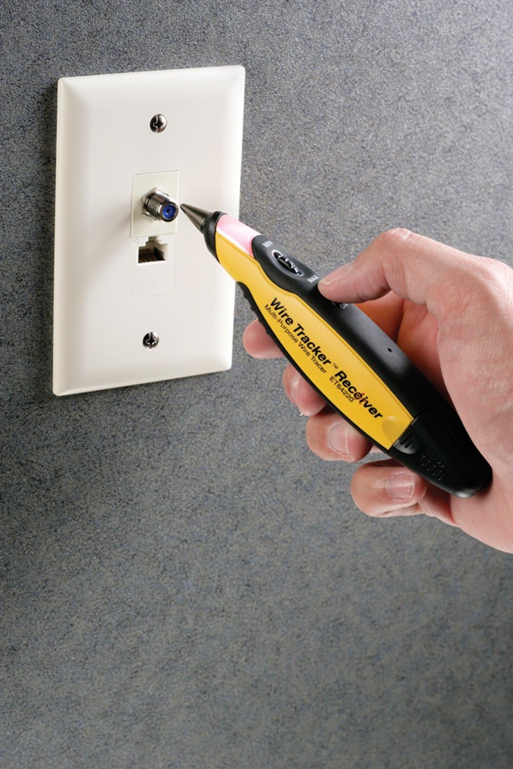 Sperry Instruments ET64220 Wire Tracker Wire Tracer, Audio / Video Installers Must-Have, for Coax, CAT 5, Speaker & Phone, Adapter plugs: RJ-45, RJ-11, Coax & More , Yellow