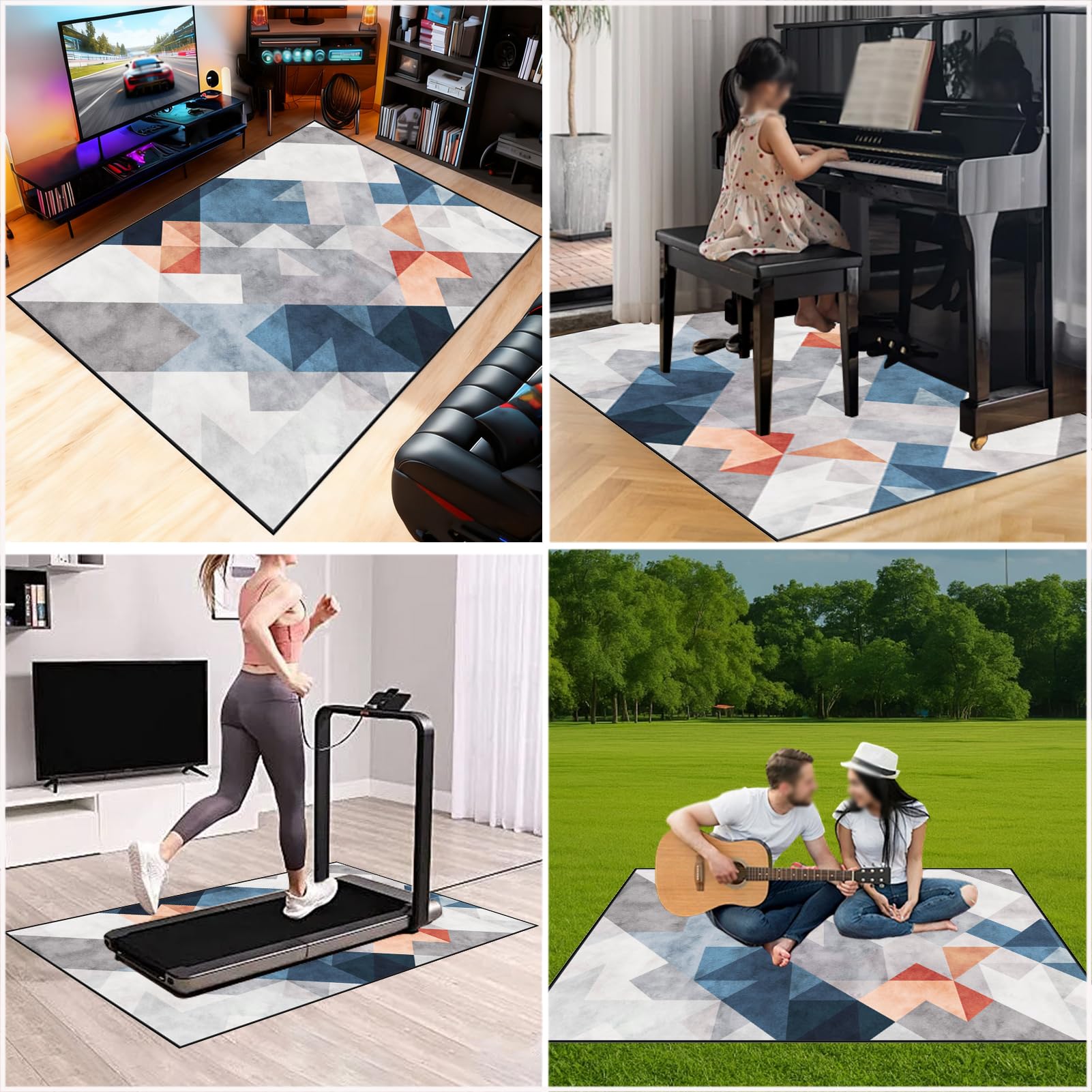 Drum Teppich, Schlagzeugteppich rutschfeste, Trommel Teppiche Elektronisches Schlagzeug Antivibrationsmatten, Professionelle Schallschutzmatte, Schallschutz Teppichmatte Schlagzeug matte 200 x 180 cm