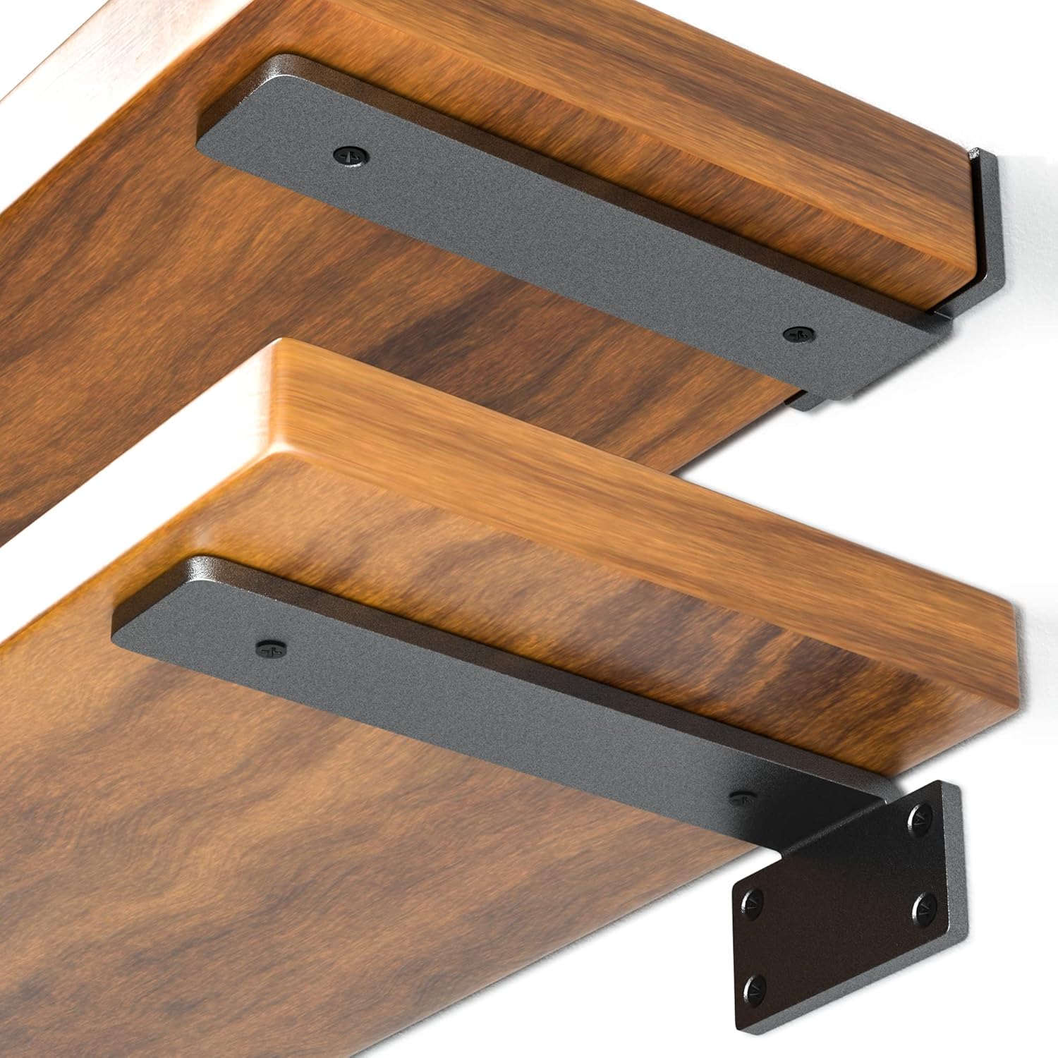 Wildnut Floating Shelf Brackets 8 Inch, 6 Pack Heavy Duty